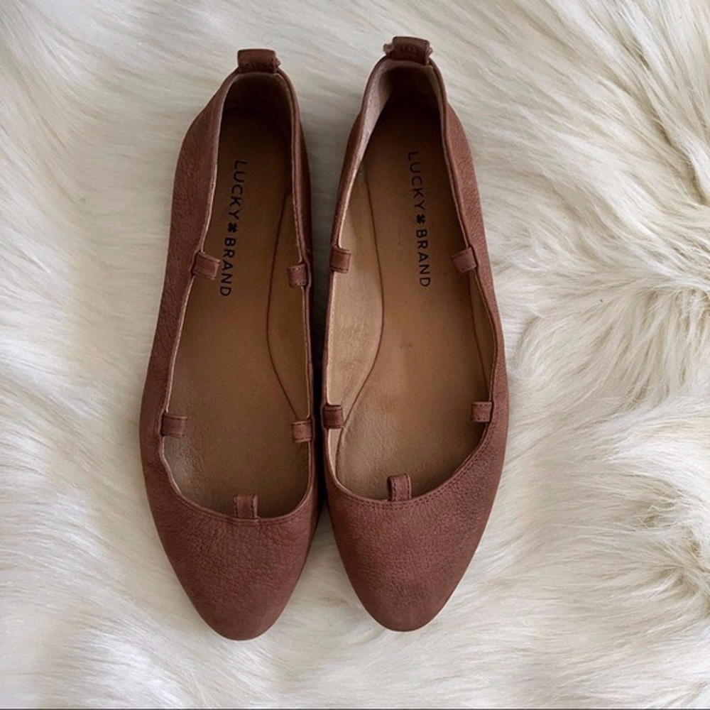 Lucky Brand Toffee Nubuck Aviee Ballet Flats 7